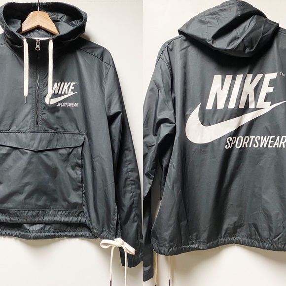 Nike Jackets & Blazers - Nike Black Pullover Cropped Hooded Jacket Size Sm